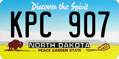 ND license plate KPC907
