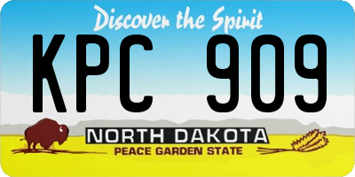 ND license plate KPC909