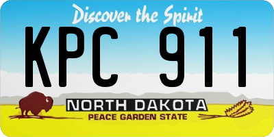 ND license plate KPC911