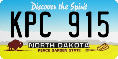 ND license plate KPC915