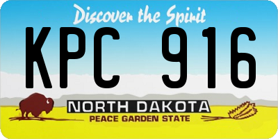 ND license plate KPC916