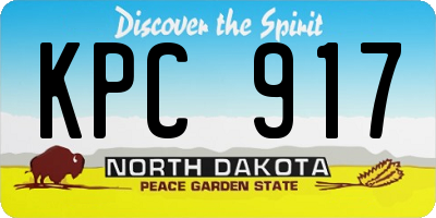 ND license plate KPC917