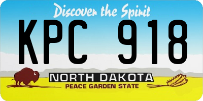 ND license plate KPC918