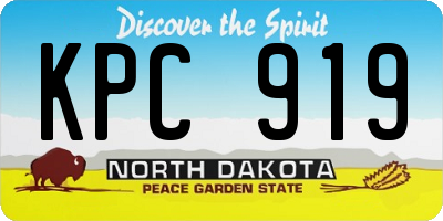 ND license plate KPC919