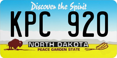 ND license plate KPC920