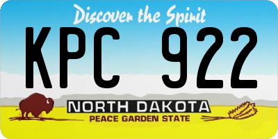 ND license plate KPC922