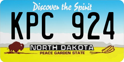 ND license plate KPC924