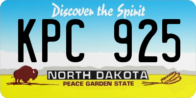 ND license plate KPC925