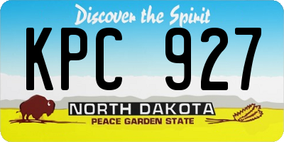 ND license plate KPC927