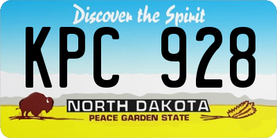 ND license plate KPC928