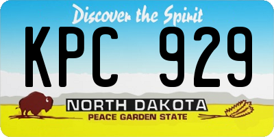 ND license plate KPC929