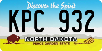 ND license plate KPC932