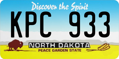 ND license plate KPC933