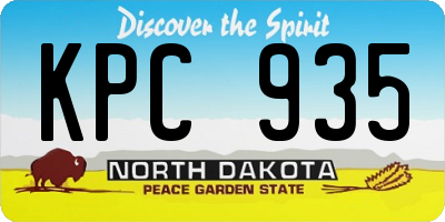 ND license plate KPC935