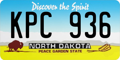 ND license plate KPC936