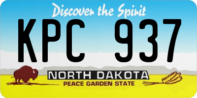 ND license plate KPC937