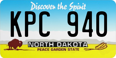 ND license plate KPC940