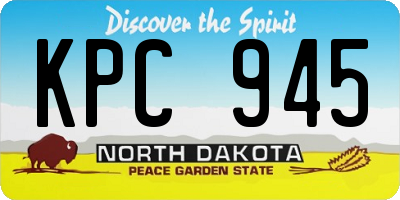 ND license plate KPC945