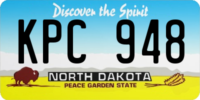 ND license plate KPC948