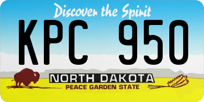 ND license plate KPC950