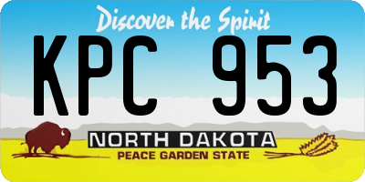 ND license plate KPC953
