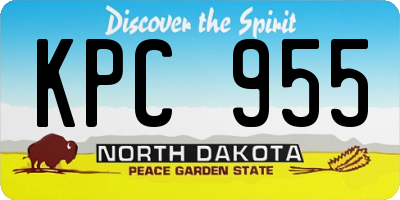ND license plate KPC955