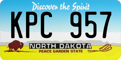 ND license plate KPC957
