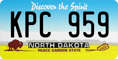 ND license plate KPC959