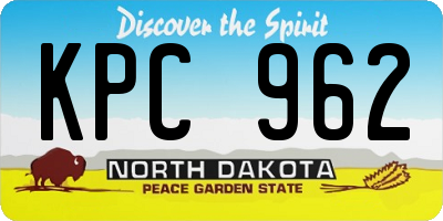 ND license plate KPC962