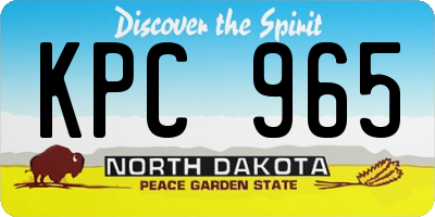 ND license plate KPC965