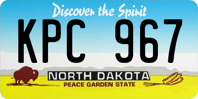 ND license plate KPC967