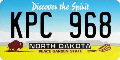ND license plate KPC968