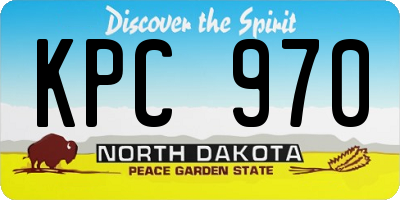 ND license plate KPC970