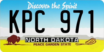 ND license plate KPC971