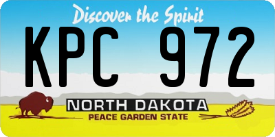 ND license plate KPC972