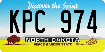 ND license plate KPC974
