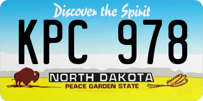 ND license plate KPC978