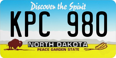 ND license plate KPC980
