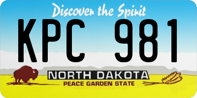ND license plate KPC981