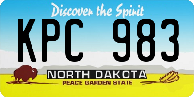 ND license plate KPC983