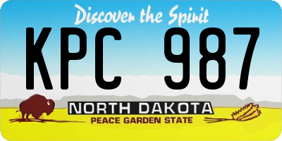 ND license plate KPC987