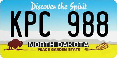 ND license plate KPC988