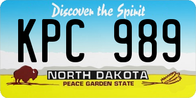 ND license plate KPC989