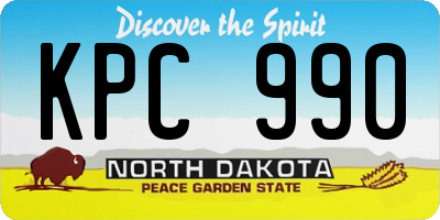 ND license plate KPC990