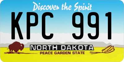 ND license plate KPC991