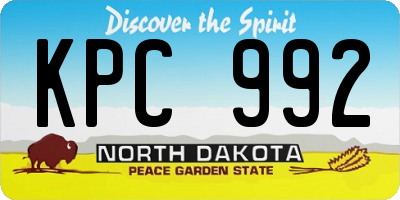 ND license plate KPC992