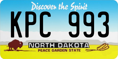 ND license plate KPC993