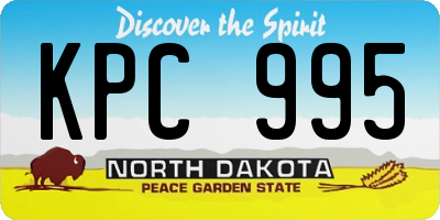 ND license plate KPC995