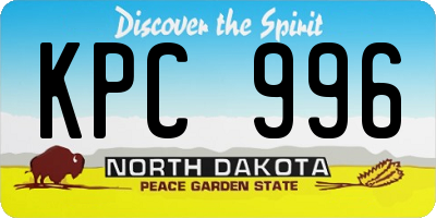 ND license plate KPC996