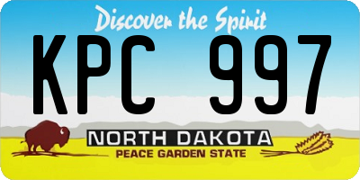 ND license plate KPC997